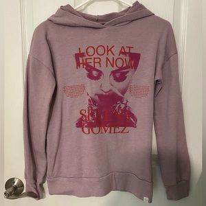 selena gomez “look at her now” purple sweatshirt from treasure and bond